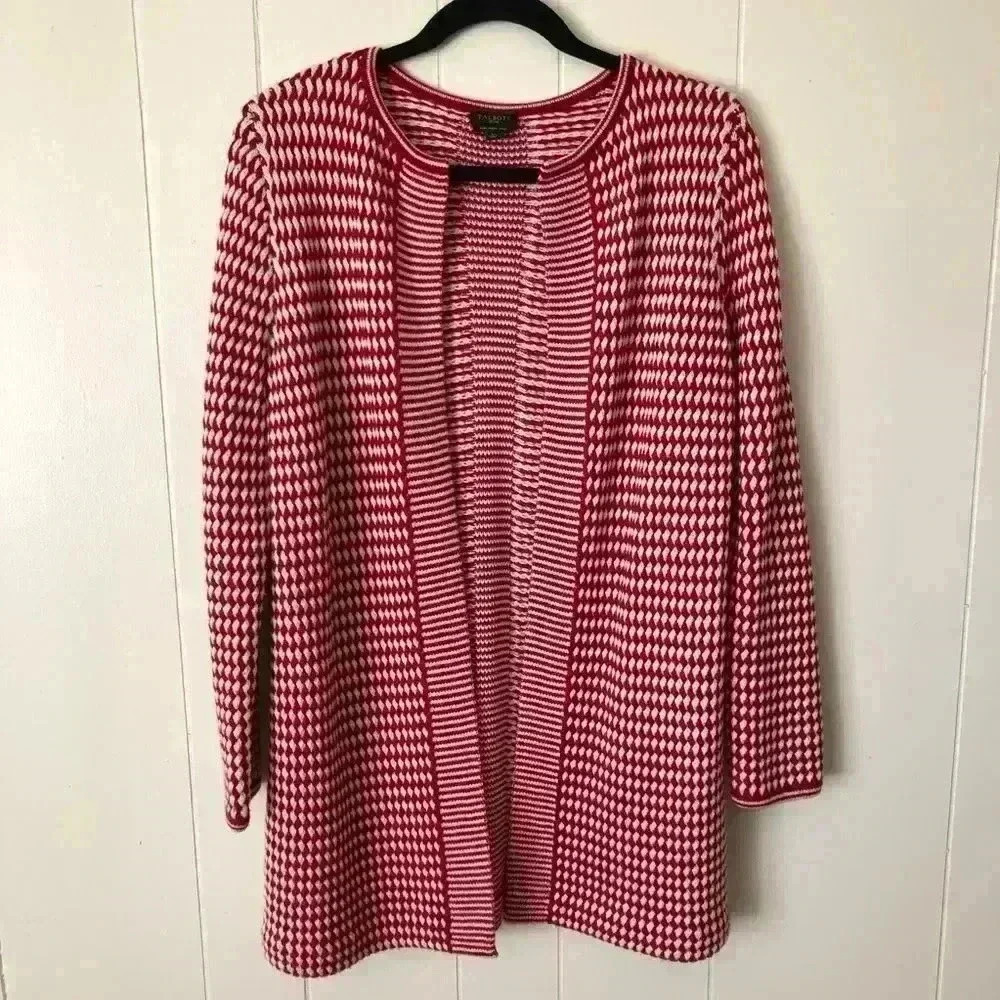 Talbots Open Front Pure Merino Wool Cardigan Size SP